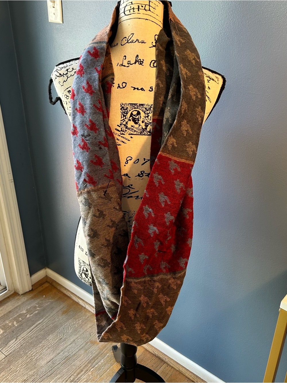Ahujasons Mixed Print Merino Wool Infinity Scarf